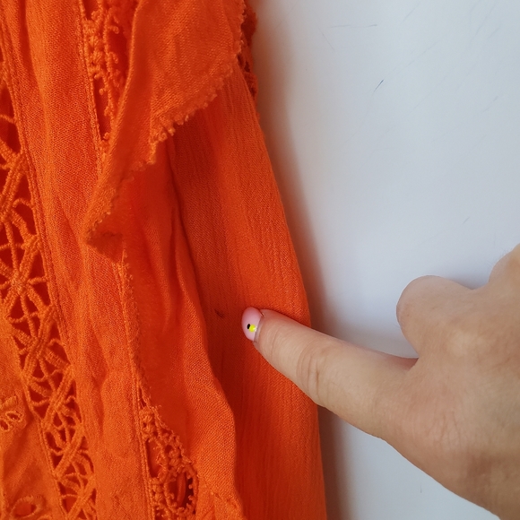 FREE People One Priscilla  Mini Dress Orange Size S - Picture 7 of 13